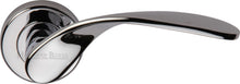 Load image into Gallery viewer, Heritage Brass Door Handle Lever Latch on Round Rose Volo Design