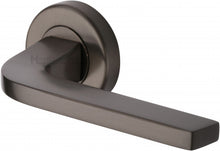Load image into Gallery viewer, Heritage Brass Door Handle Lever on Rose Bellagio Design