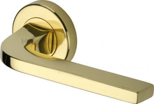 Load image into Gallery viewer, Heritage Brass Door Handle Lever on Rose Bellagio Design