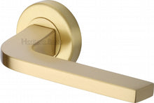 Load image into Gallery viewer, Heritage Brass Door Handle Lever on Rose Bellagio Design