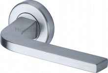 Load image into Gallery viewer, Heritage Brass Door Handle Lever on Rose Bellagio Design