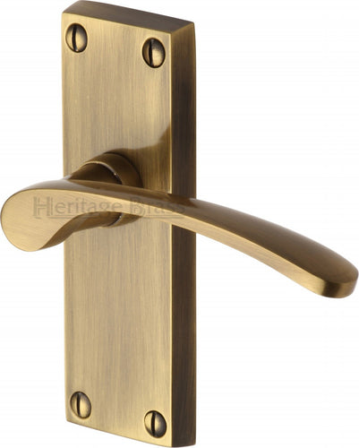 Heritage Brass Door Handle Lever Latch Sophia Short Design