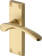 Load image into Gallery viewer, Heritage Brass Door Handle Lever Latch Sophia Short Design