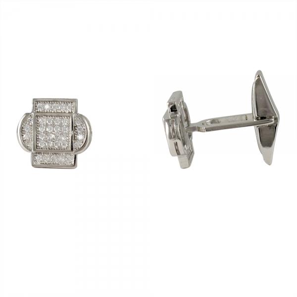 DLF Sterling Silver CZ Cufflink