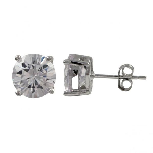 DLF White Rhodium Plated Sterling Silver Post Stud Earrings W18