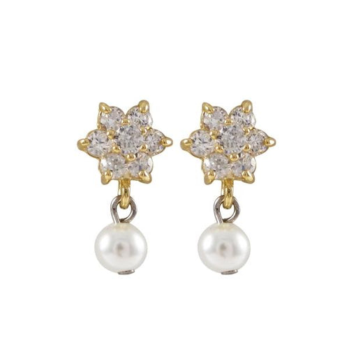 DLF White Flower Gold/White Earrings W18