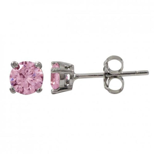DLF Light Pink Sterling Silver Post Earrings W18