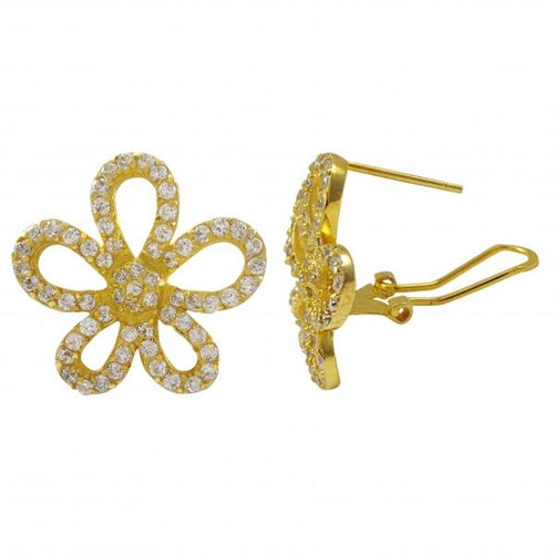 DLF Vermail Flower Gold Earrings W18