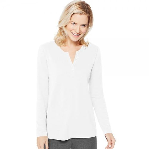 Women's Hanes Lightweight Split Neck Tunic