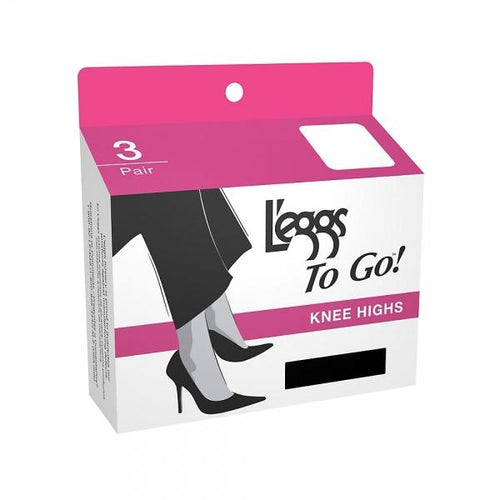 L'eggs To Go Regular Knee Highs 3 pair
