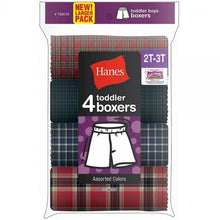 Load image into Gallery viewer, Hanes Toddler Boy&#39;s Tartan Boxer 4-Pack
