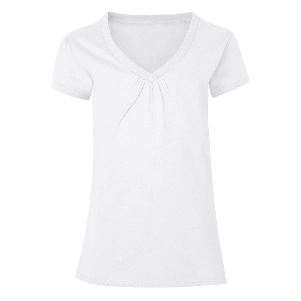 Hanes Girls' Shirred V-Neck Tee