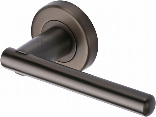 Heritage Brass Door Handle Lever on Rose Challenger Design