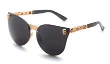 Load image into Gallery viewer, ROYAL GIRL  Women Cat Eye Sunglasses Metal Frame Star carving Flower Sunglasses Mirror Glasses oculos de sol feminino ss147