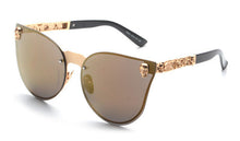 Load image into Gallery viewer, ROYAL GIRL  Women Cat Eye Sunglasses Metal Frame Star carving Flower Sunglasses Mirror Glasses oculos de sol feminino ss147