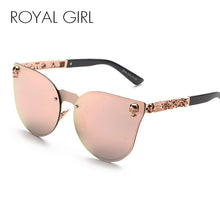 Load image into Gallery viewer, ROYAL GIRL  Women Cat Eye Sunglasses Metal Frame Star carving Flower Sunglasses Mirror Glasses oculos de sol feminino ss147