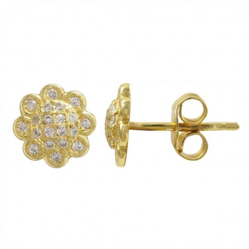 DLF Gold Plated Sterling Silver Stud Post Earrings W17