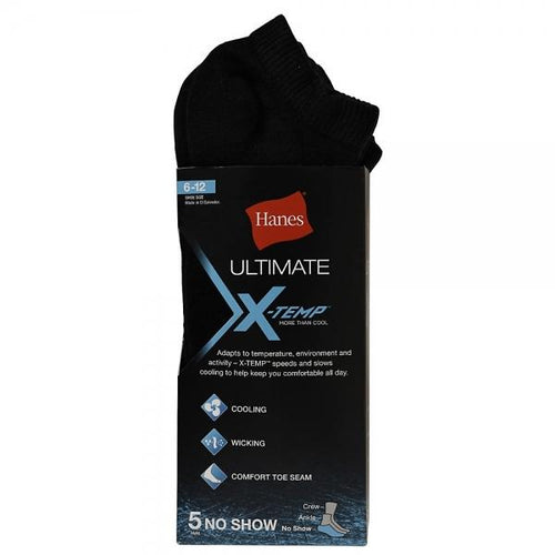 Hanes Men's Ultimate X-Temp™ No Show Socks - Black