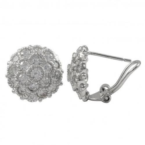 DLF Sterling Silver- Clip / Post Silver/White Earrings