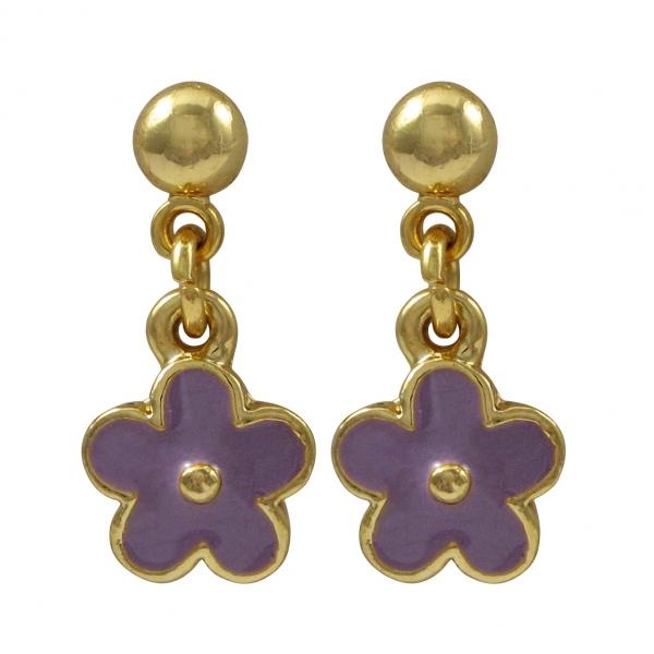 DLF Lilac/Gold Flower Earrings W18