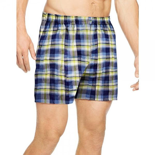 Hanes Men's TAGLESS® Ultimate Fashion Boxer with ComfortFlex® Waistband Assorted Pattern Blues 3-Pack