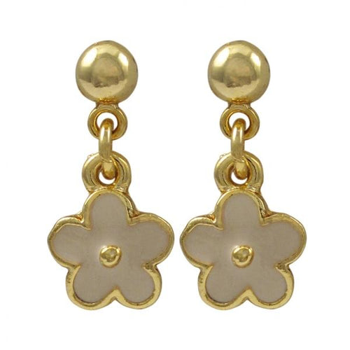 DLF Cream/Gold Flower Earrings W18