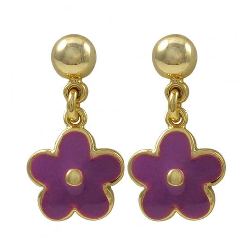 DLF Fuchsia/Gold Flower Earrings W18