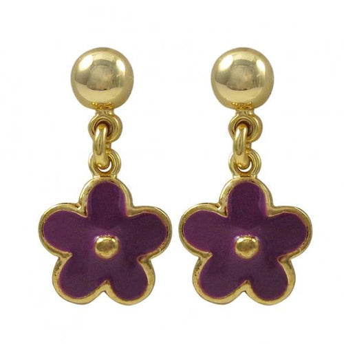 DLF Dark Amy Flower Gold/Purple Earrings W18